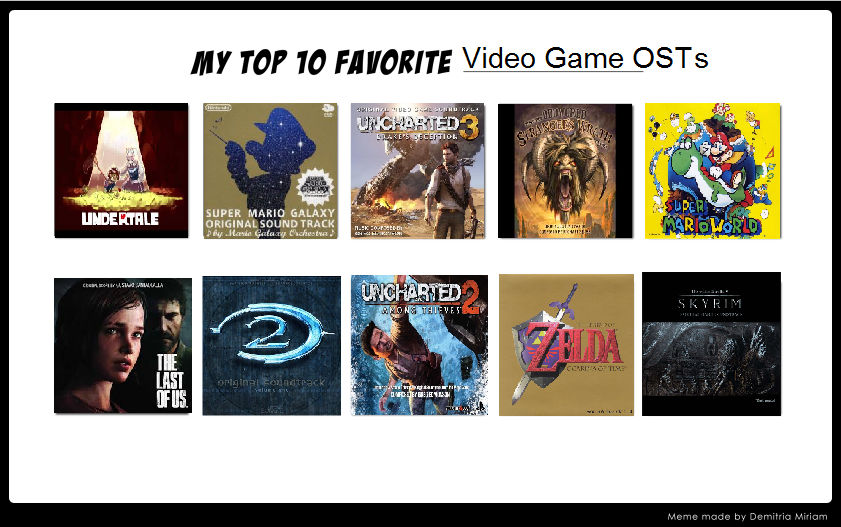 Top 10 Favorite Video Game OSTs by FondaSu on DeviantArt