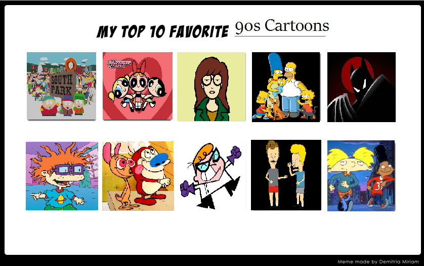 Top 10 90s Cartoons by FondaSu on DeviantArt