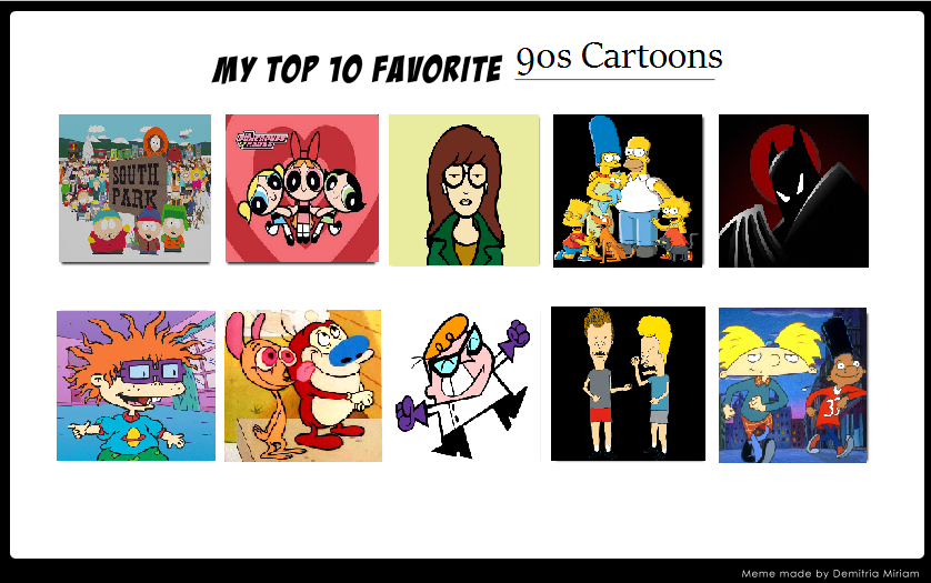 Top 10 90s Cartoons by FondaSu on DeviantArt Top 10 90s Cartoons by FondaSu on DeviantArt