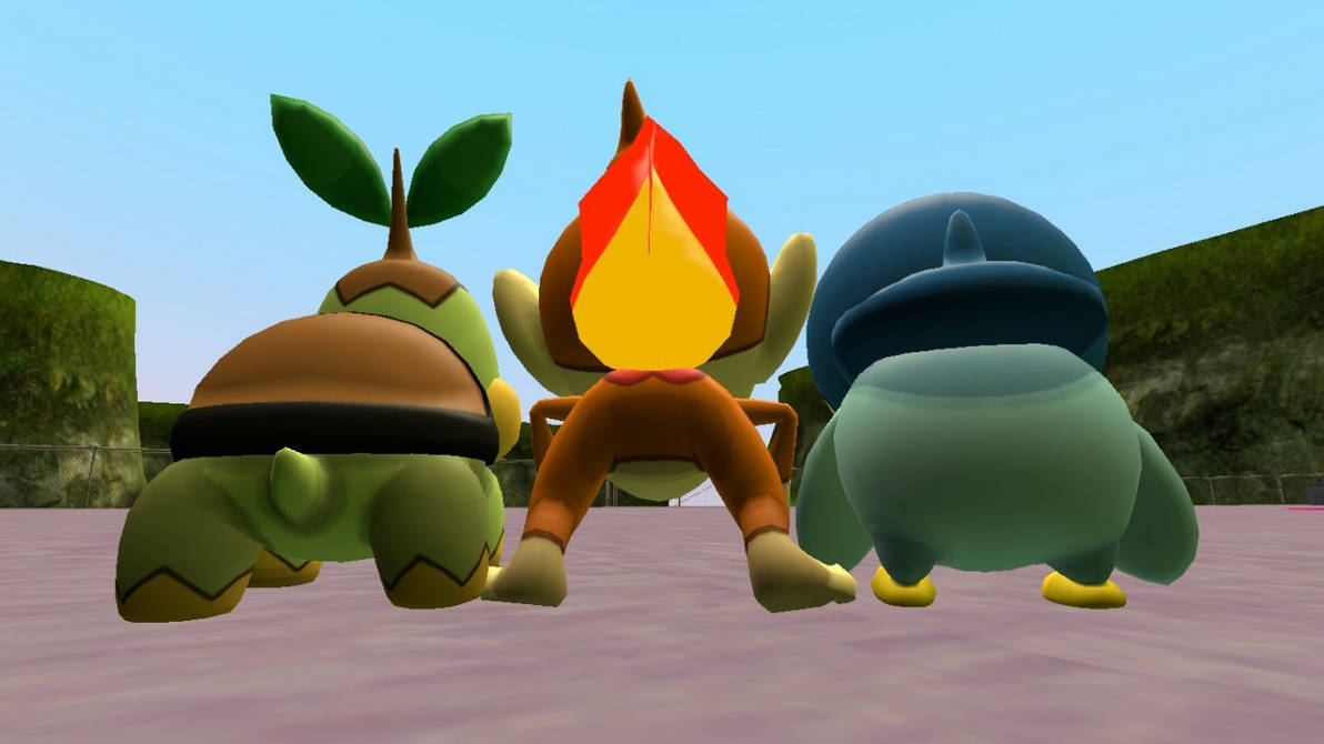 Gen-4 Starters Rears I by skulltronprime969 on DeviantArt