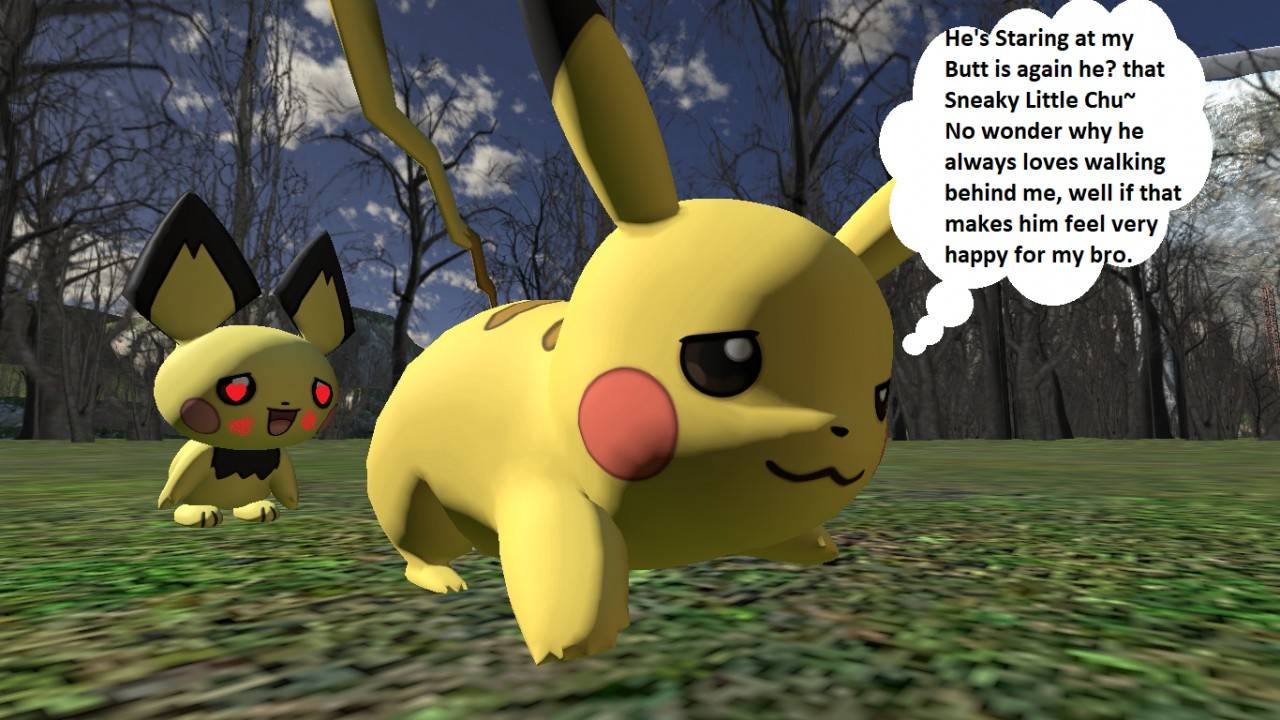 Pikachu Rear View Pichu Loves Staring at Pikachu's Rear by skulltronprime969 on DeviantArt