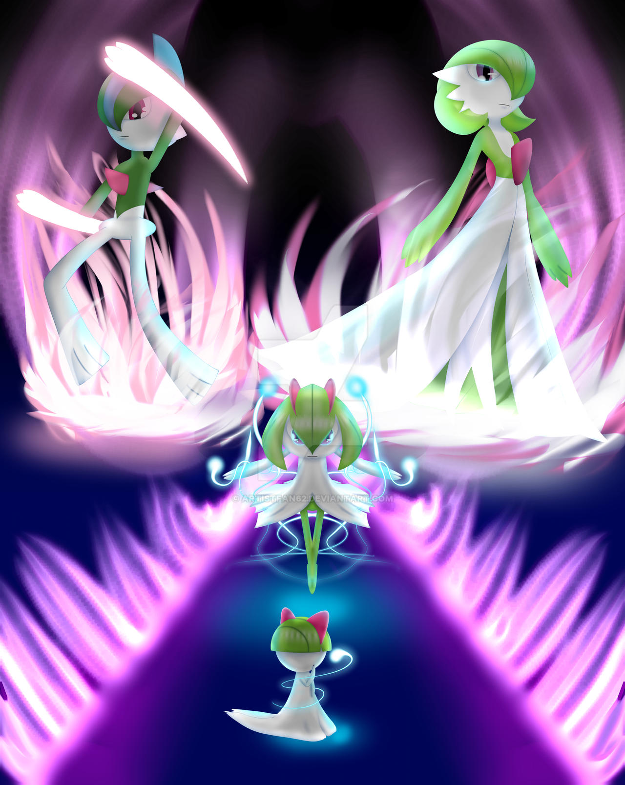 Ralts evolution line by Artistfan62 on DeviantArt