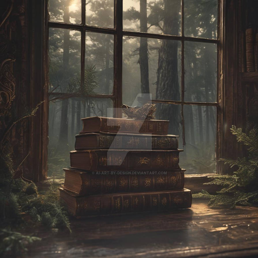 Book Deviantart stack of vintage books by AI-Art-By-Design on DeviantArt