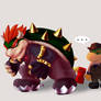 Cowboy Bowser and Bowser jr.