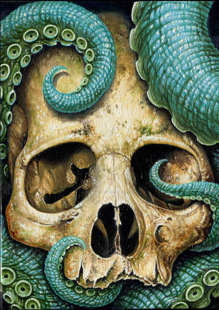 Tentacle Skull Sized by Vossfineart