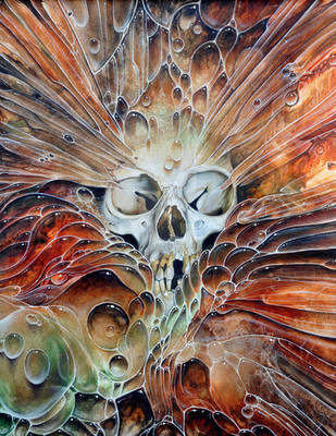 Bubble Skull 8.5by11 by Vossfineart