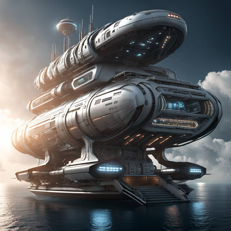 Sci-fi mother ship 2 by Artofvibration on DeviantArt