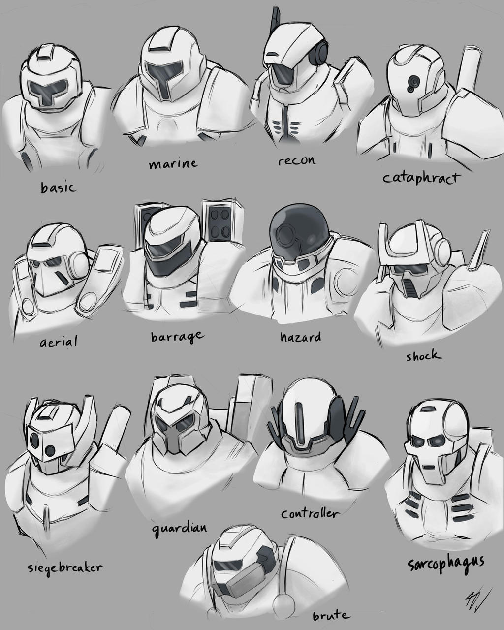 Reference Drawings for All Warcasket Helmets by 48JACKAL on DeviantArt