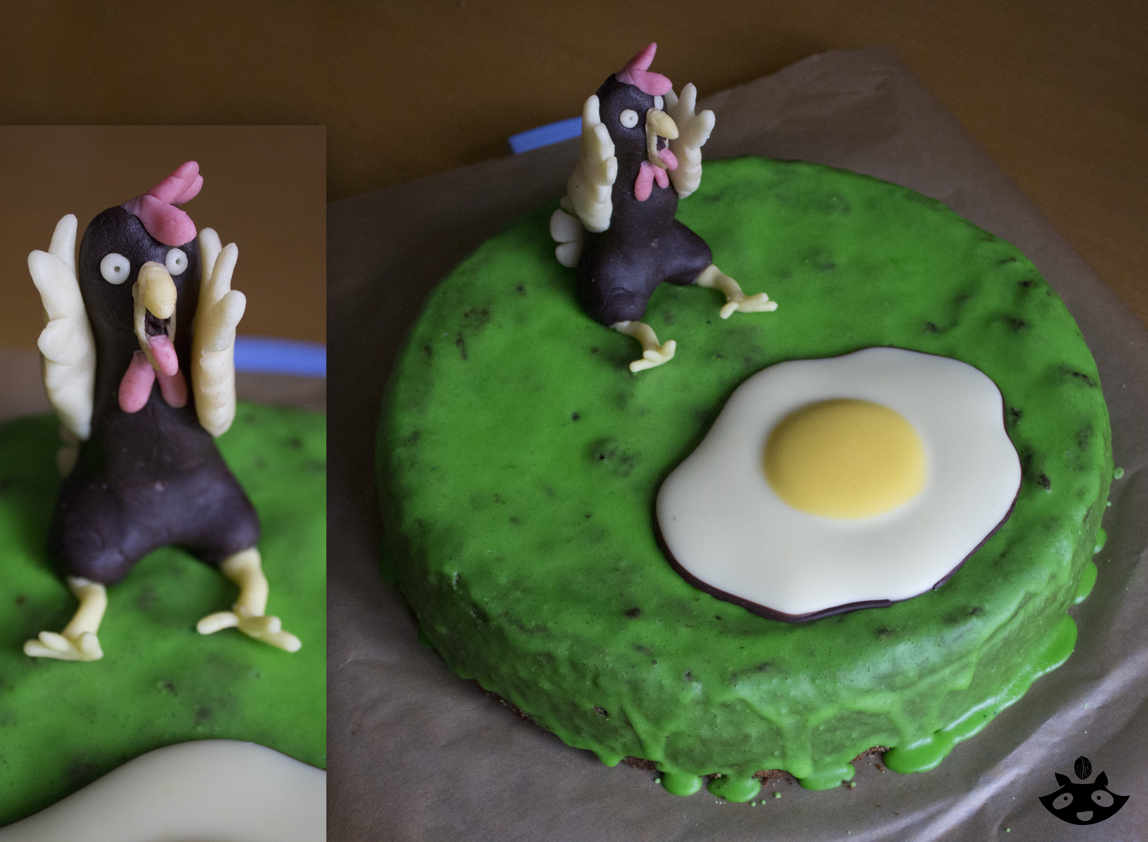 Screaming chicken cake