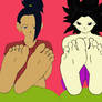 Caulifla and Kale's feet