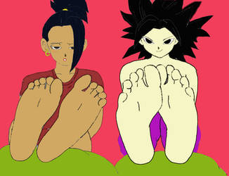 Caulifla and Kale's feet