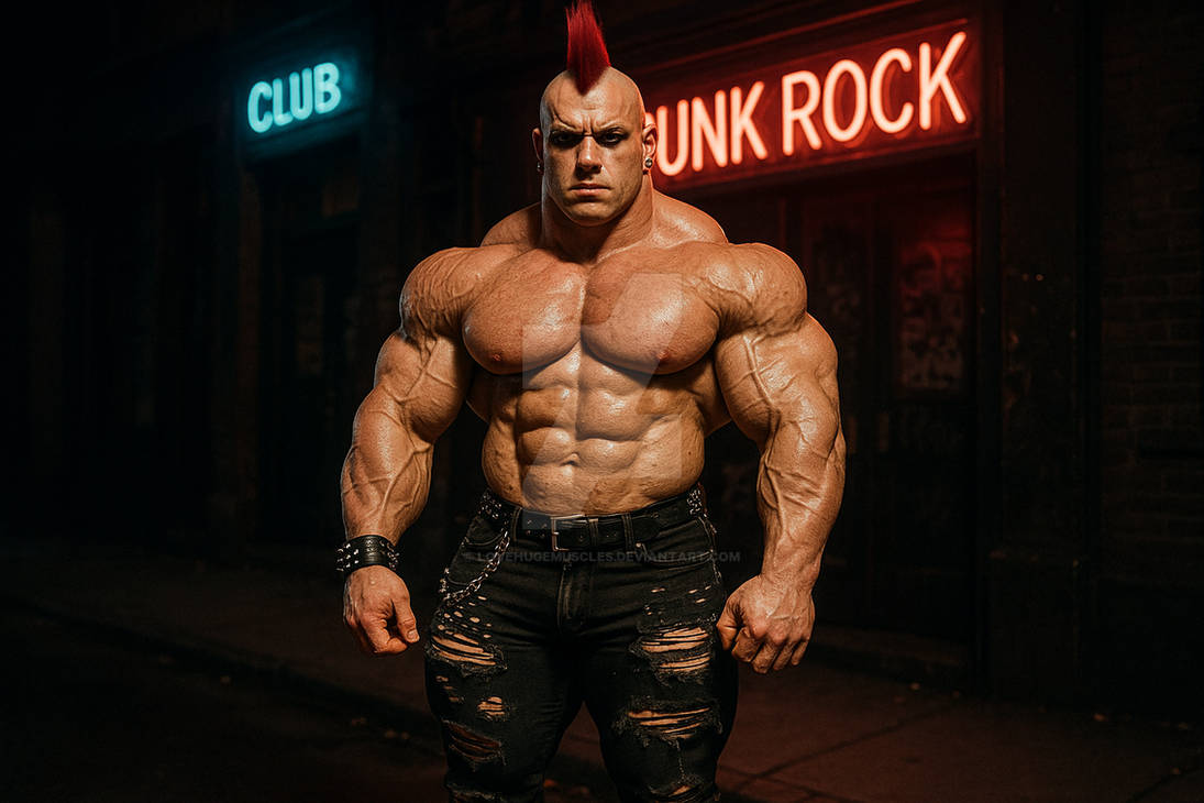 Muscular Punk Rocker Punk Rock by lovehugemuscles on DeviantArt