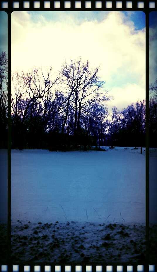 Snow on the Ground Clouds in the Sky