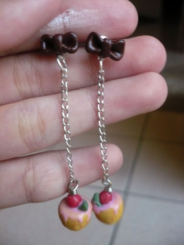 Strawberry cupcake earrings