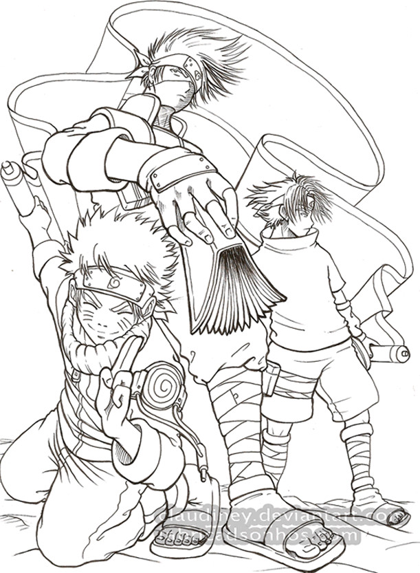 Desenhos para colorir do Naruto e Sasuke