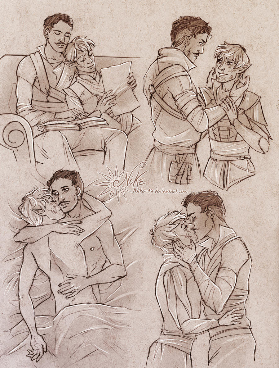 Commission 140 - Dorian/Fael sketchpage