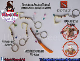 Keychain:  Dota 2 Weapons: DC hook/Fireborn Odachi