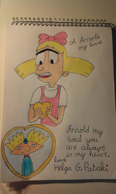 Helga confessing her love to her locket