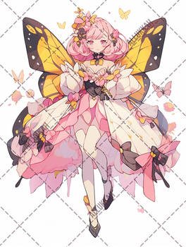 [OPEN] Adopt #165 : Waifu - Pink Butterfly Girl