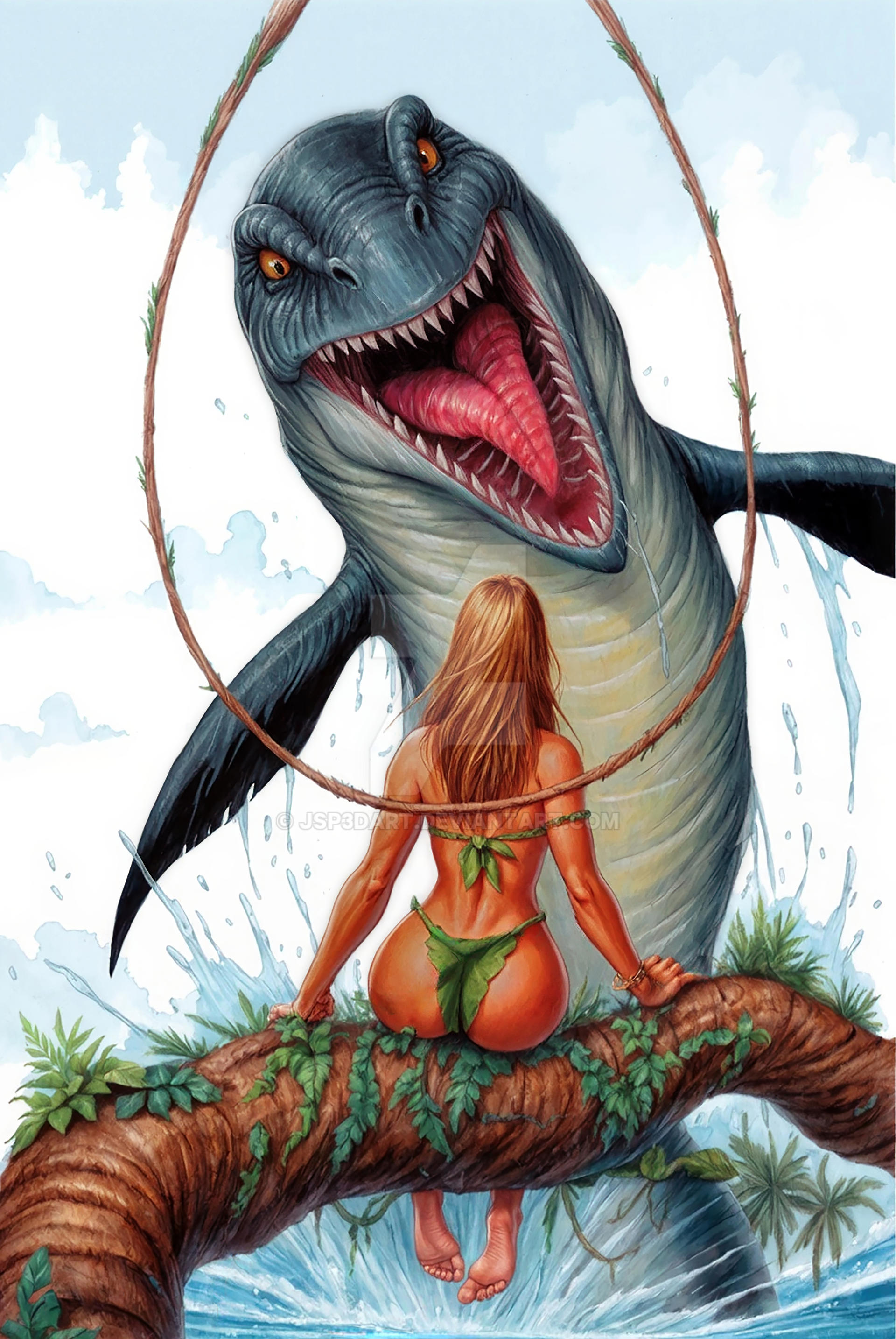 Sharnae Inu Shanna and the Dino-Shark by JSP3Dart on DeviantArt