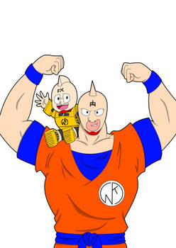 Kinnikuman and Meat as Goku and Bumblebee