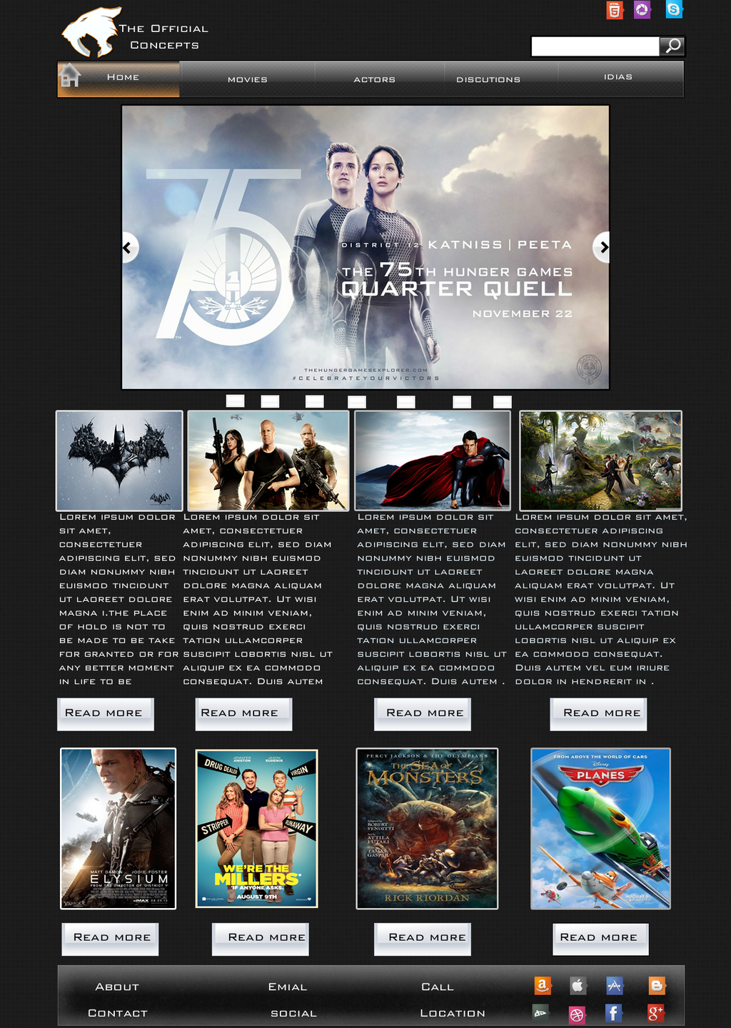 Movie Website template by TheOfficialConcepts on DeviantArt