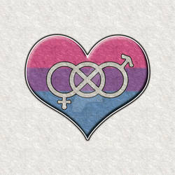 Bisexual Pride Heart with Gender Knot
