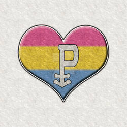 Pansexual Pride Heart with P  Symbol
