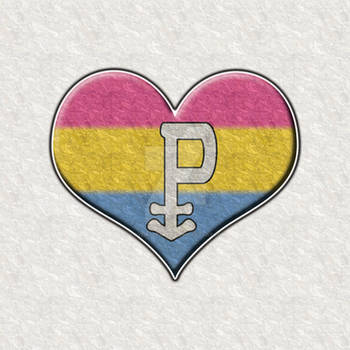 Pansexual Pride Heart with P  Symbol