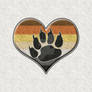Gay Bear Pride Heart with Paw Symbol