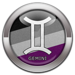 Gemini - Asexual Pride  Button by lovemystarfire