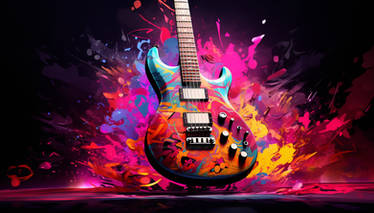 nirvana guitar colorful
