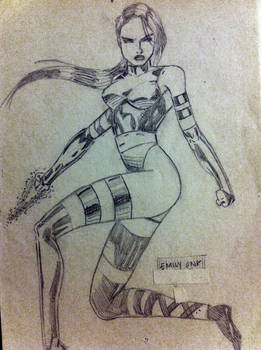 Psylocke sketch by Jim Lee