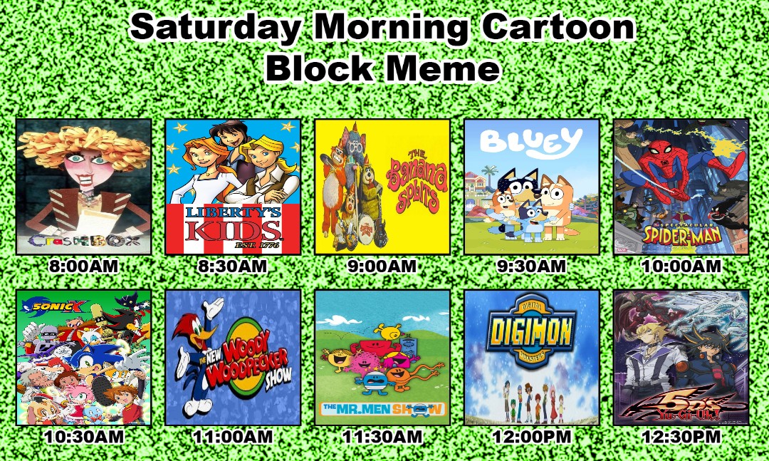 My own Saturday Morning Cartoon Block Meme 2 by AndrewOmar06 on DeviantArt