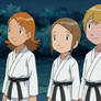 Sora, Kari, and T.K. as Taekwondo Black Belts