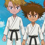 Tai, Matt, and Sora as Black Belts in Karate