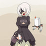 2B riding a robot (gif)