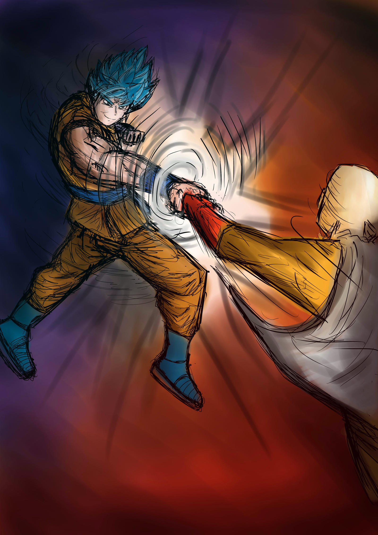 Goku Vs Saitama by IvoryOpenbaring on DeviantArt