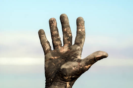 Hand with Sun Dried Mud