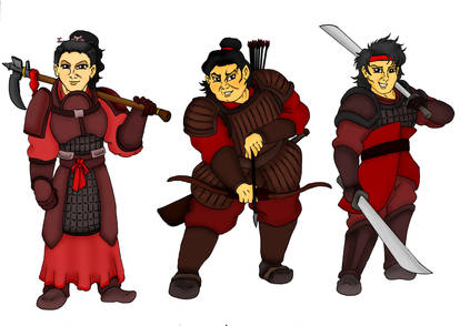 Cao Boshi, Cao Wang and Cao Bin Character Design