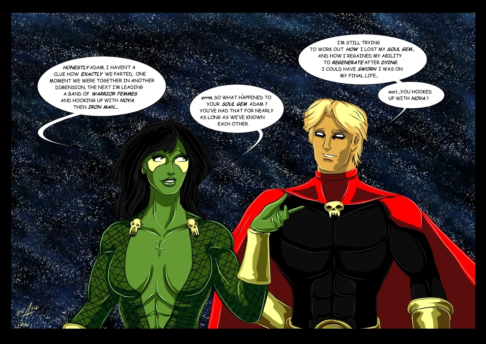 Gamora and Adam Warlock