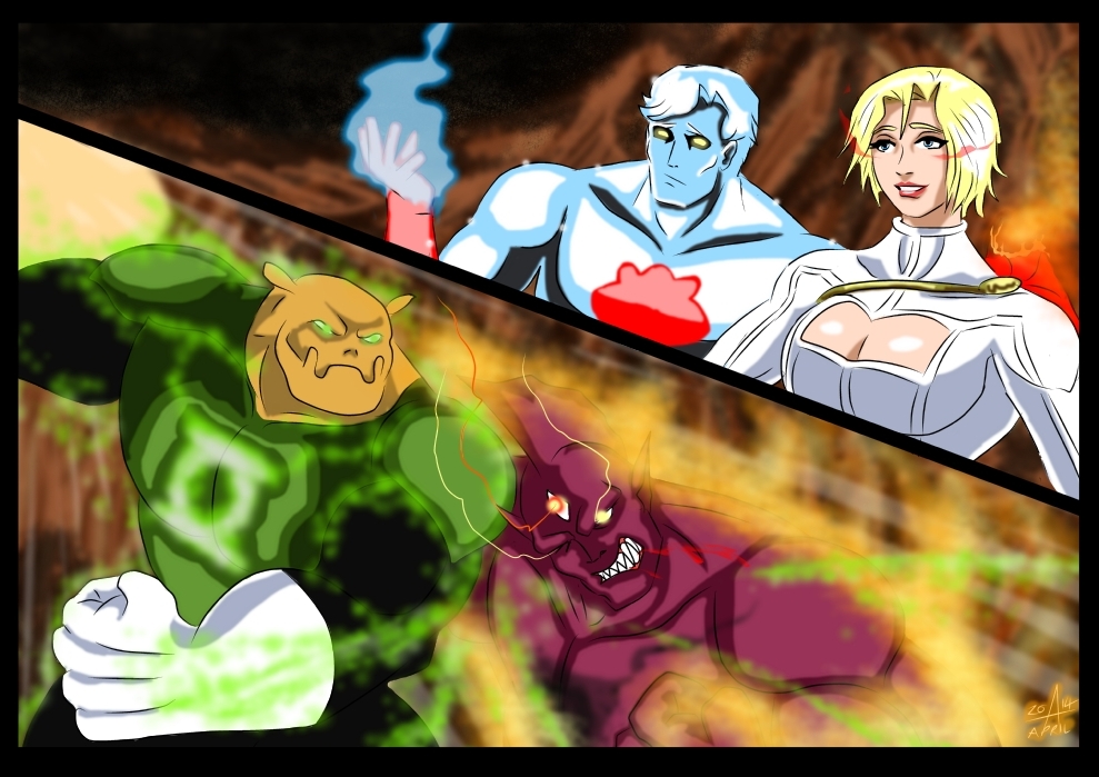 Captain Atom and Powergirl  - Flame of Py'tar (6)