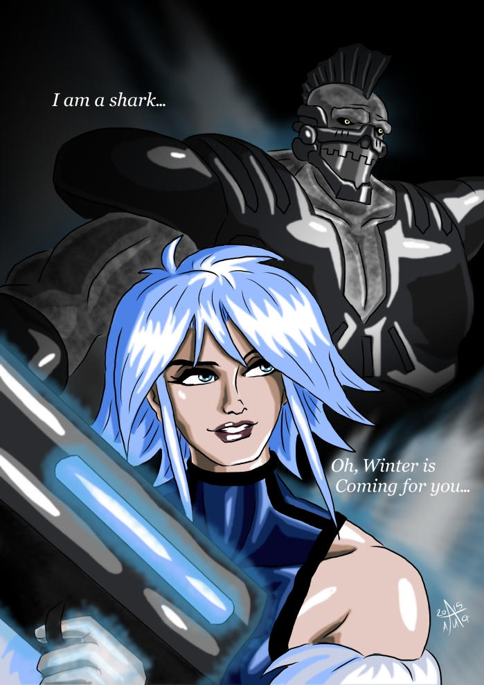 Killer Frost and King Shark II by adamantis on DeviantArt