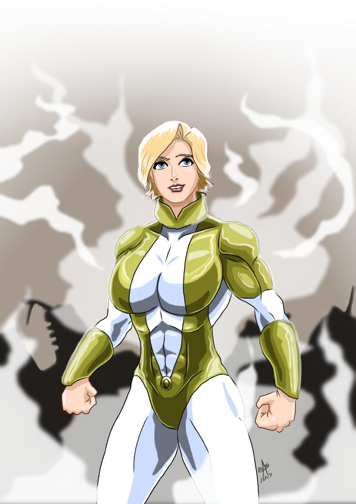 Power Girl - Gold Costume by adamantis on DeviantArt