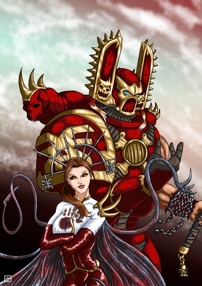 W40K - Lotara Sarrin and Kharn the Betrayer by adamantis on DeviantArt