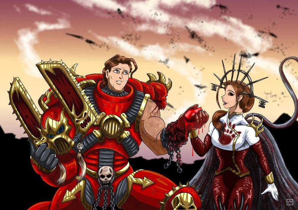 Kharn The Betrayer and Lotara Sarrin
