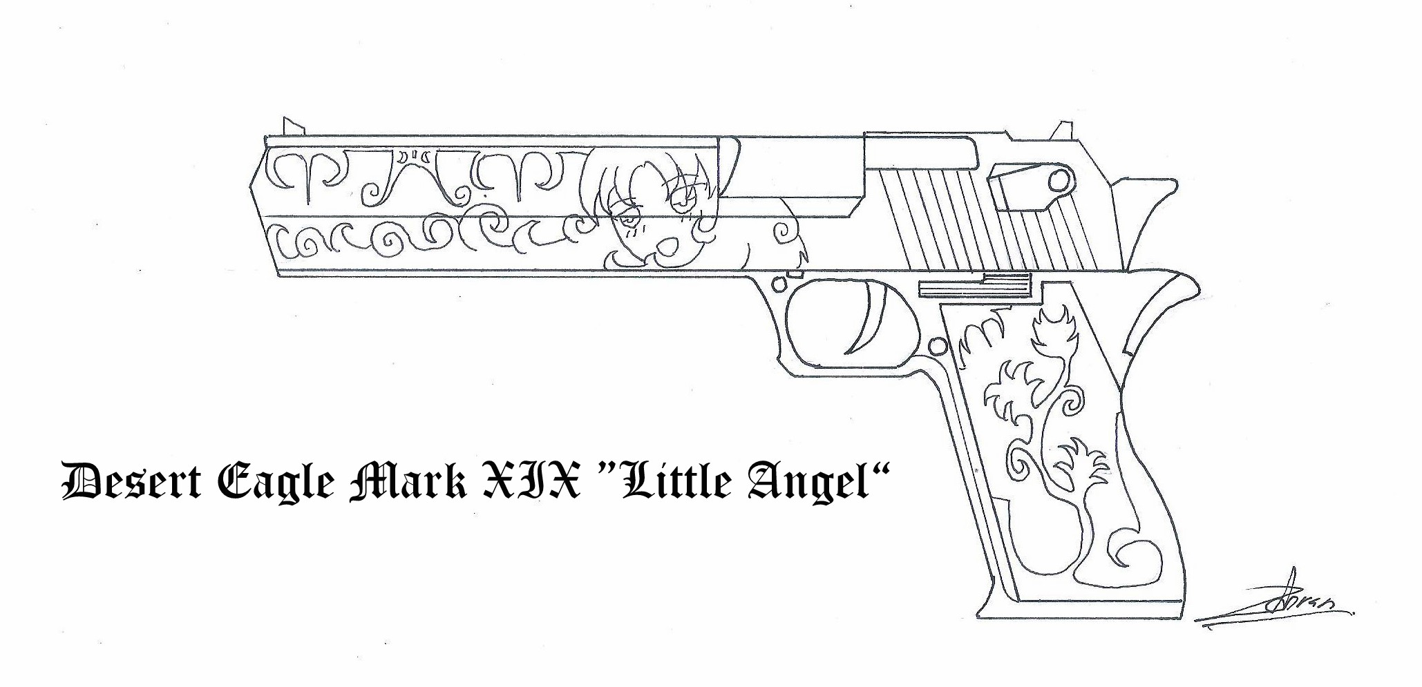 Desert Eagle чертеж с размерами