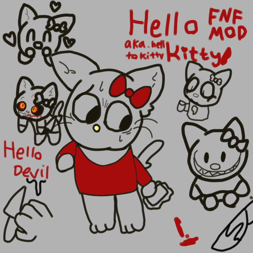 FNF hello kitty mod by WolfieAmongus on DeviantArt