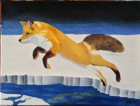 Jumping fox