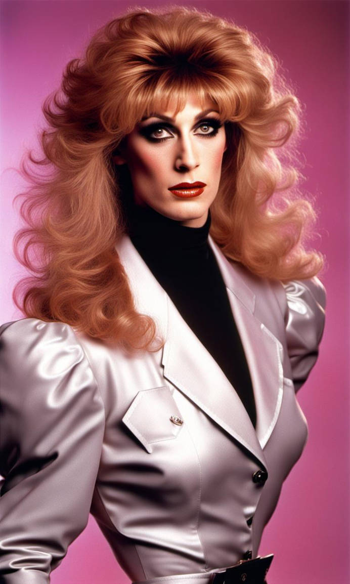A male-to-female crossdresser, 1992, with massivel